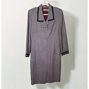 Vintage Liz Claiborne Houndstooth Blazer Dress Size 12 Rayon 80s Career Wear